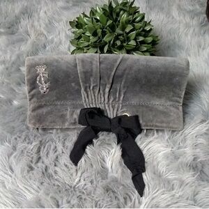 Juicy Couture velour velvet gray fold clutch bag​